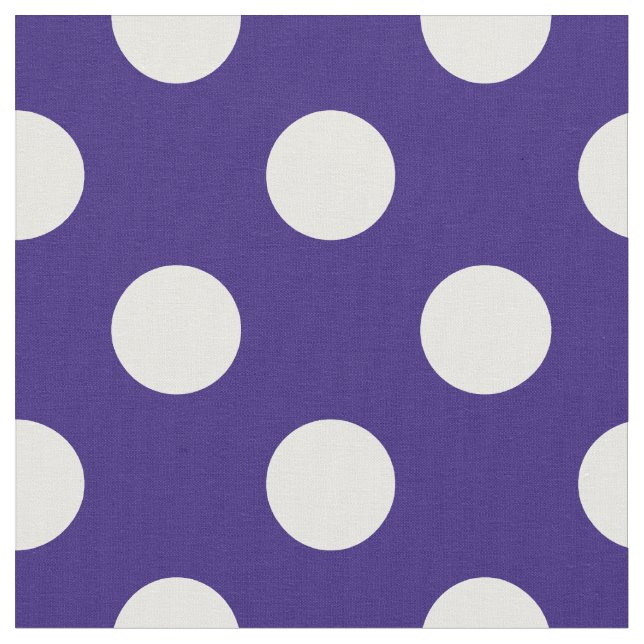 White polka dots on dark blue fabric (Close Up)