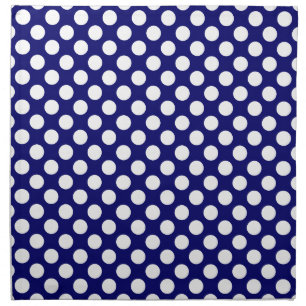 White Polka Dots on Dark Navy Blue Napkin