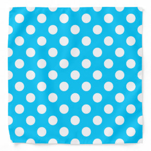 White polka dots on electric blue bandana