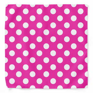 White polka dots on fuchsia bandana