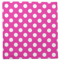 White polka dots on fuchsia