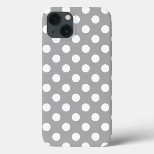 White polka dots on gray Case_Mate iPhone case