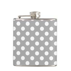 White polka dots on gray flask