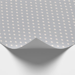 white polka dots on gray wrapping paper