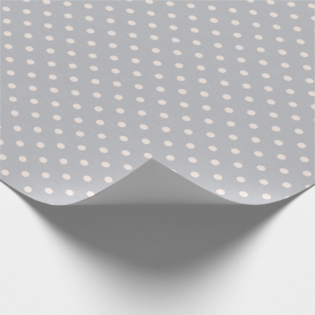 white polka dots on gray wrapping paper (Corner)