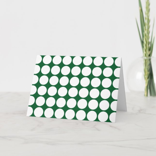 White Polka Dots on Green Card (Front)