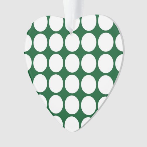 White Polka Dots on Green Ornament