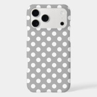 White polka dots on grey