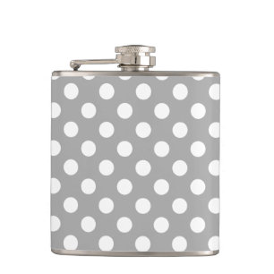White polka dots on grey flask