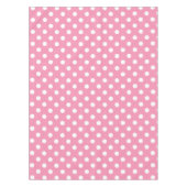 White Polka Dots on Happy Pink Tablecloth | Zazzle