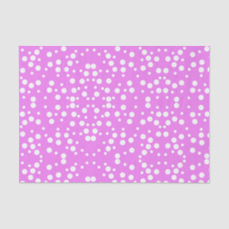 White Polka Dots on Lavender Pink Tissue Paper
