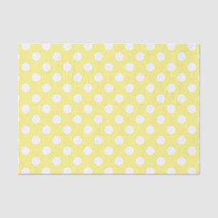 White polka dots on lemon yellow tissue paper