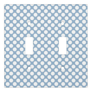 White Polka Dots On Light Blue Pattern Switch Cover
