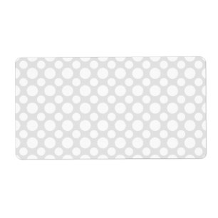 White Polka Dots on Light Gray Shipping Label