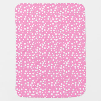 White Polka Dots on Light Pink Baby Blankets