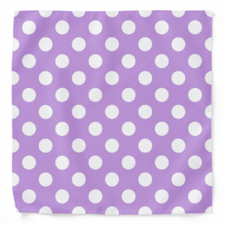 White polka dots on lilac bandana