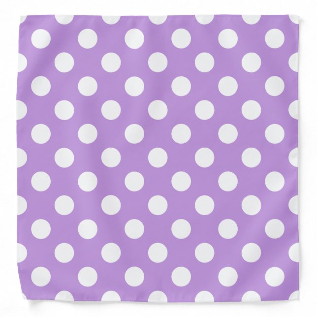 White polka dots on lilac bandana (Front)