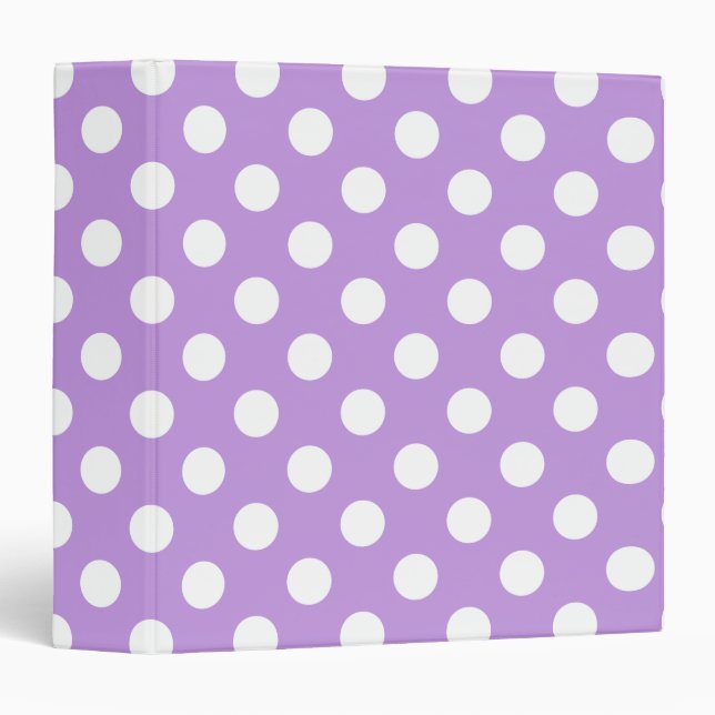 White polka dots on lilac binder (Front/Spine)