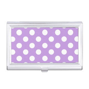 White polka dots on lilac business card case