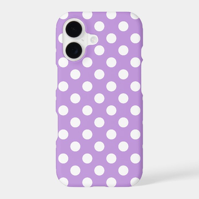 White polka dots on lilac Case-Mate iPhone case (Back)