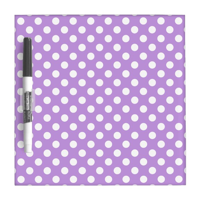 White polka dots on lilac Dry-Erase board (Front)