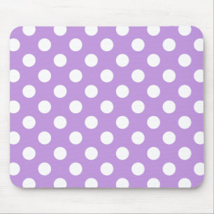 White polka dots on lilac mouse pad