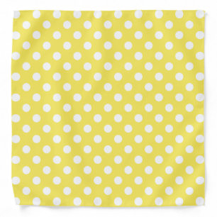 White Polka Dots on Maize Yellow Background Bandana