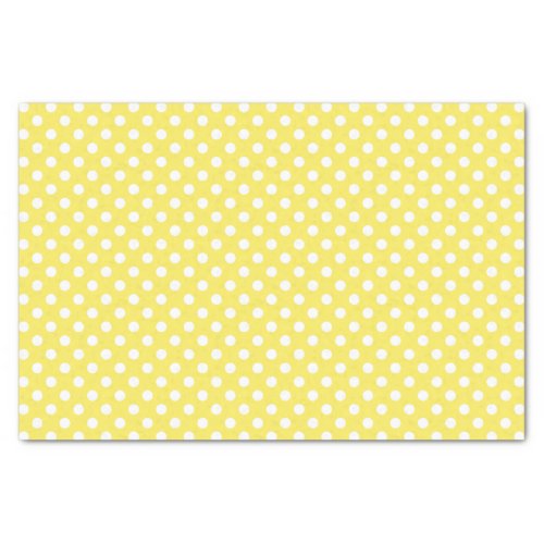 White Polka Dots on Maize Yellow Background Tissue Paper