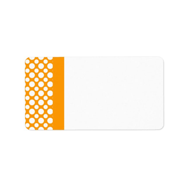 White Polka Dots on Orange Blank Address Label (Front)