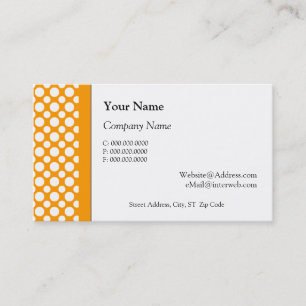 White Polka Dots on Orange Business Cards