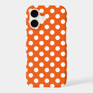 White polka dots on orange Case-Mate iPhone case
