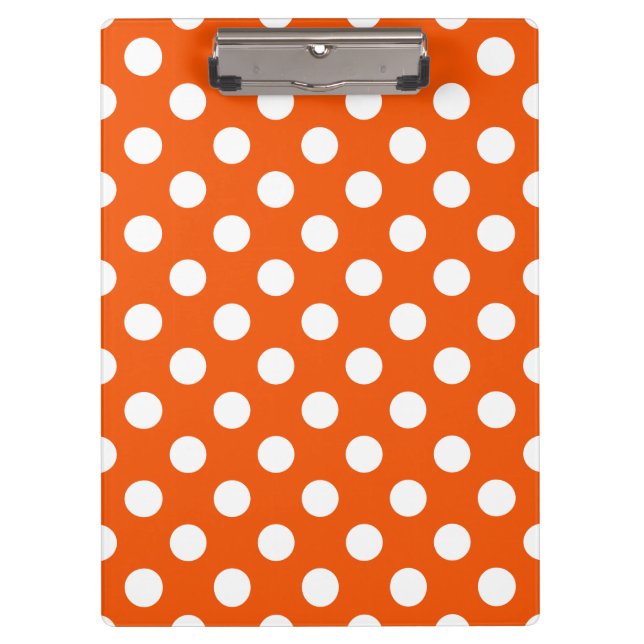 White polka dots on orange clipboard (Front)