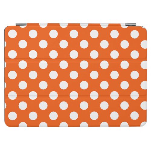 White polka dots on orange iPad air cover