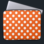 White polka dots on orange laptop sleeve<br><div class="desc">White polka dots on orange</div>