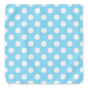 White polka dots on pale blue bandana