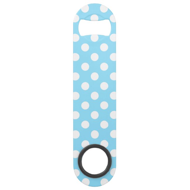 White polka dots on pale blue bar key (Front)