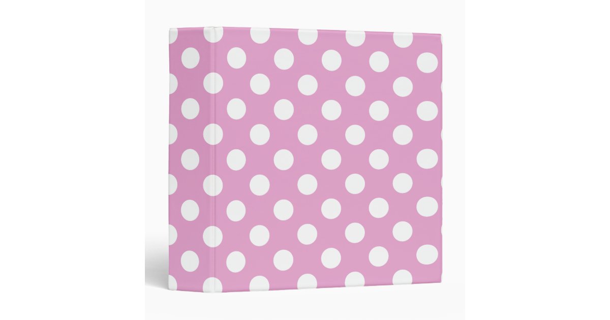 Scrapbook/Binder - Pink with White Polka Dots