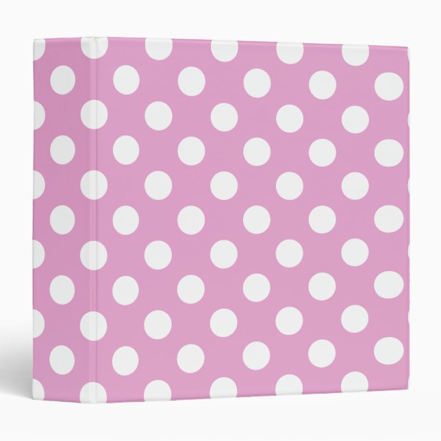 White polka dots on pale pink binder (Front/Spine)