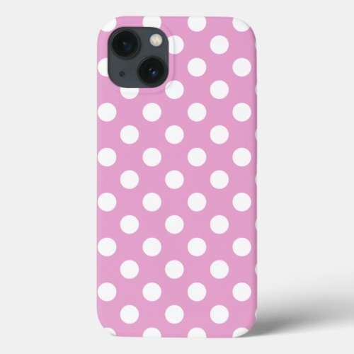 White polka dots on pale pink Case_Mate iPhone cas iPhone 13 Case