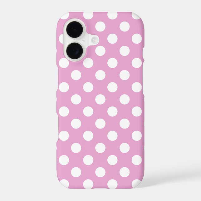 White polka dots on pale pink Case-Mate iPhone case (Back)