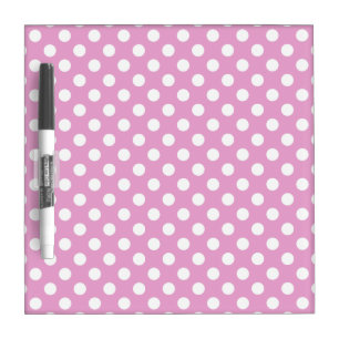 White polka dots on pale pink Dry-Erase board