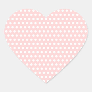 White Polka Dots on Pale Pink Heart Sticker