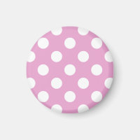 White polka dots on pale pink
