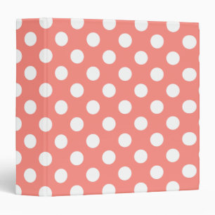 White polka dots on peach binder