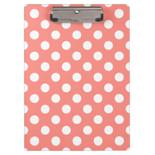 White polka dots on peach clipboard
