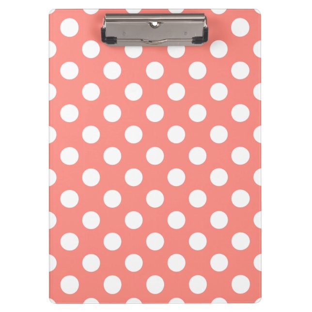 White polka dots on peach clipboard (Front)