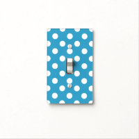 White Polka Dots on Peacock Blue Background