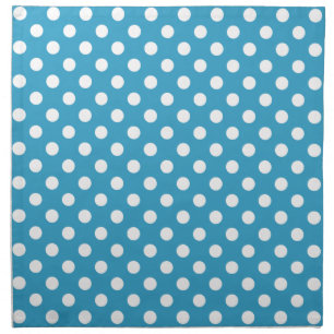 White Polka Dots on Peacock Blue Background Napkin