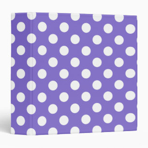 White polka dots on periwinkle 3 ring binder