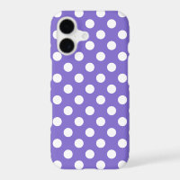 White polka dots on periwinkle